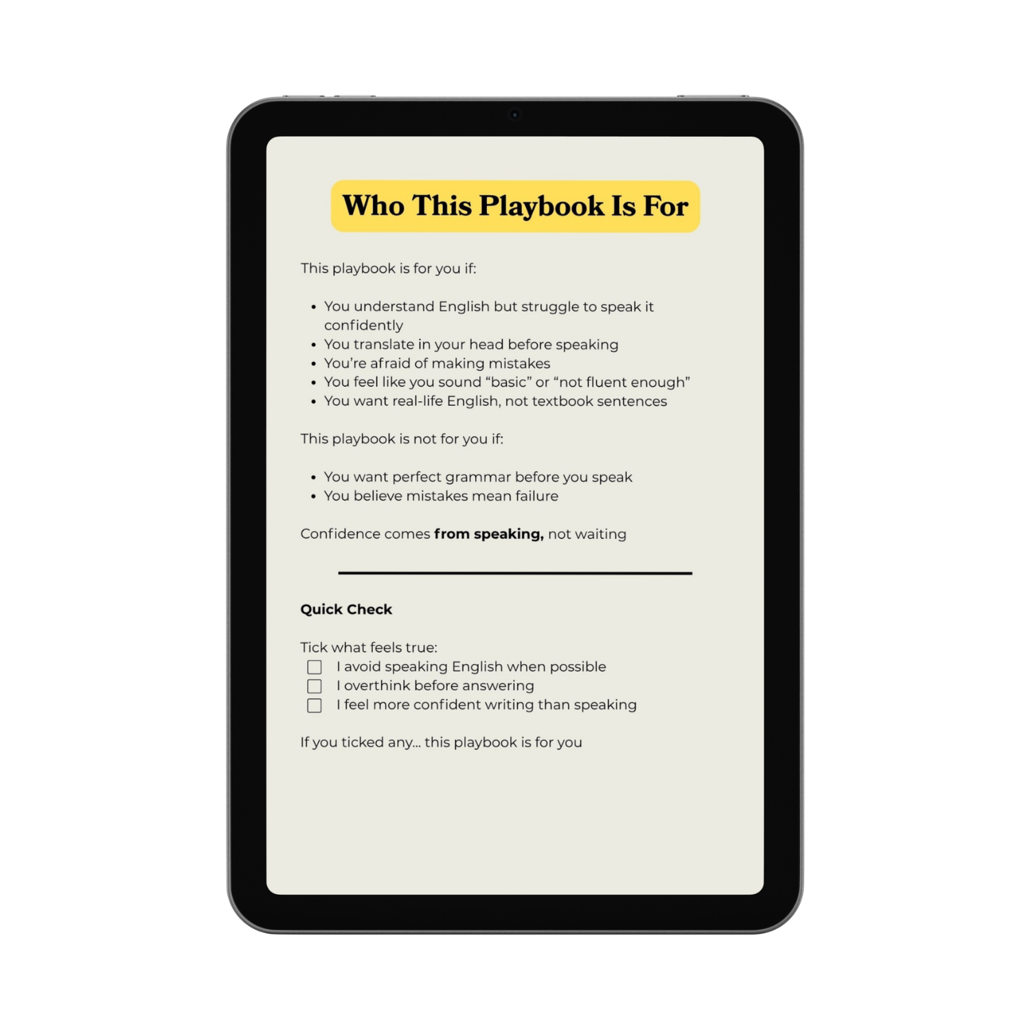 The English Speaking Confidence Guide